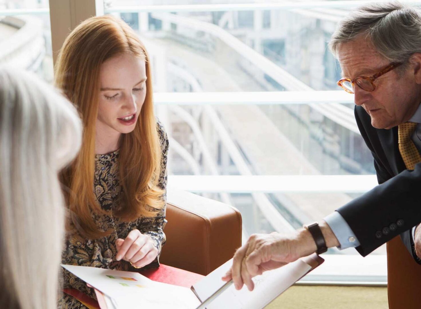 Business colleagues have meeting in office