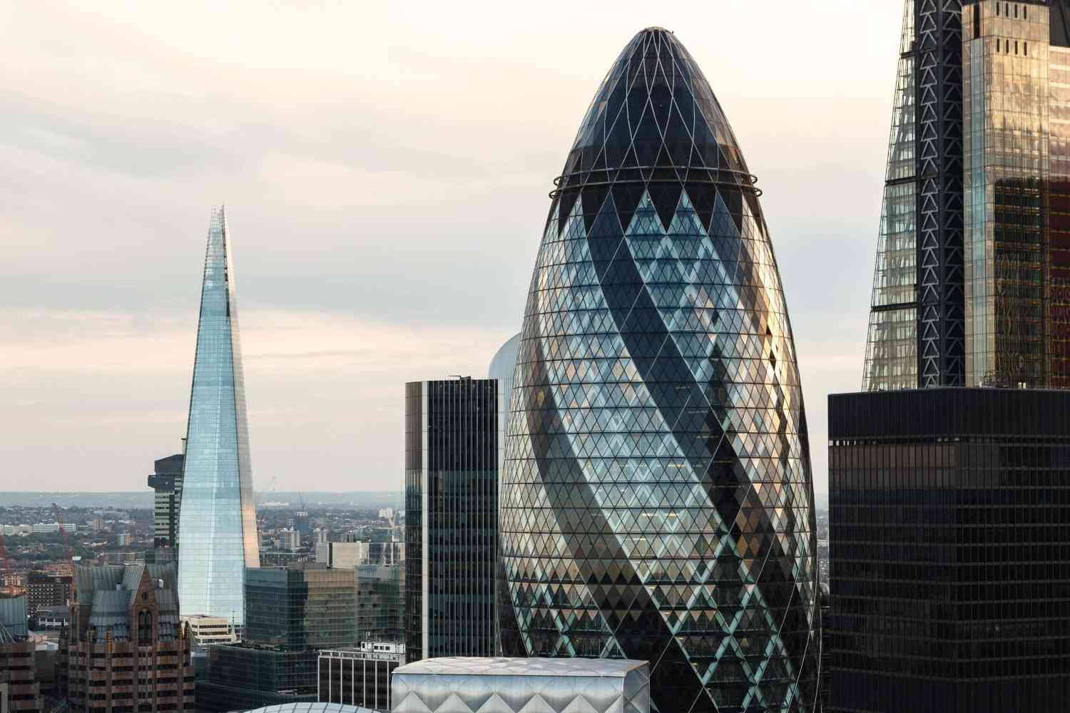 London Skyline of the Gherkin building