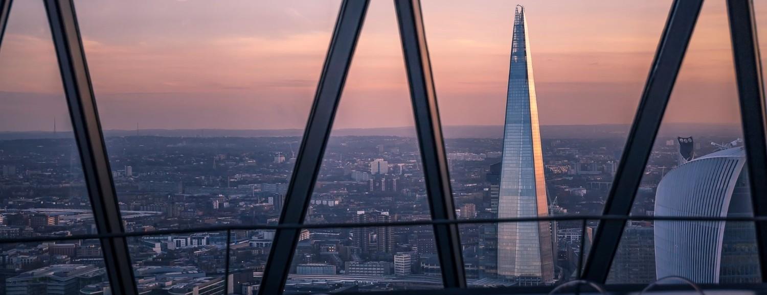 London skyline, including the Shard building