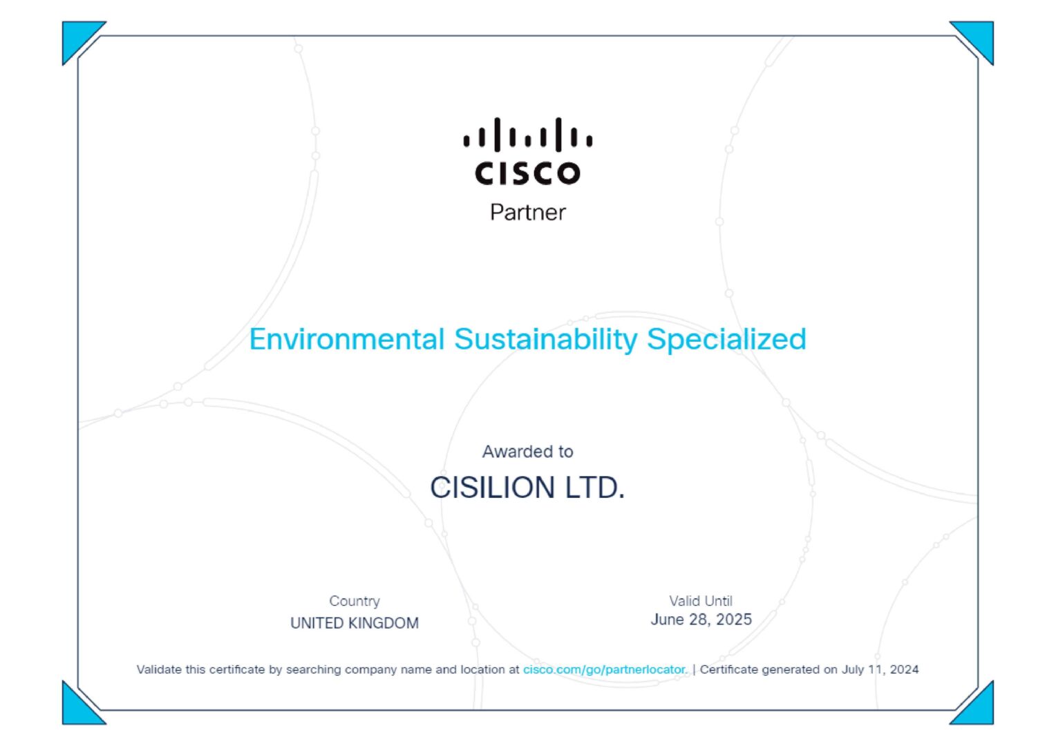 Cisilion Achieves Cisco Partner Environmental Sustainability Specialisation